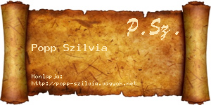 Popp Szilvia névjegykártya