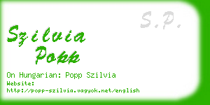szilvia popp business card